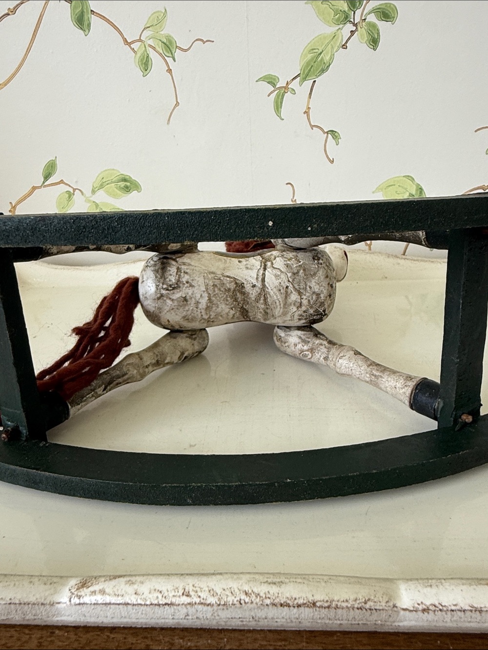 Vintage Wooden Rocking Horse Hand-Painted Folk Art - Nursery Deco - Picture 6 of 9